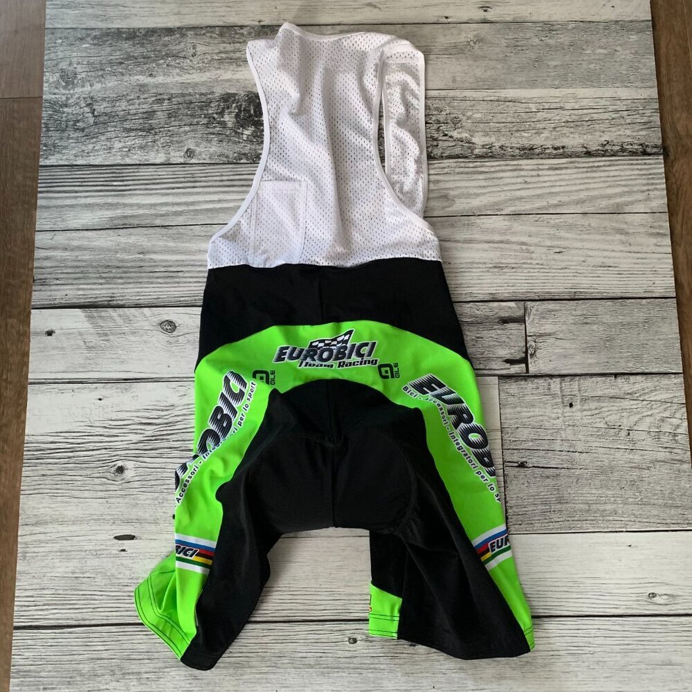 Ole Cycling Bib Shorts Eurobici Team Racing Green Black Activewear NWOT